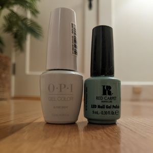 Blue and white gel nail polish bundle